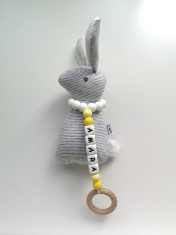 Personalized Bunny Squeak Soft Toy - Yellow