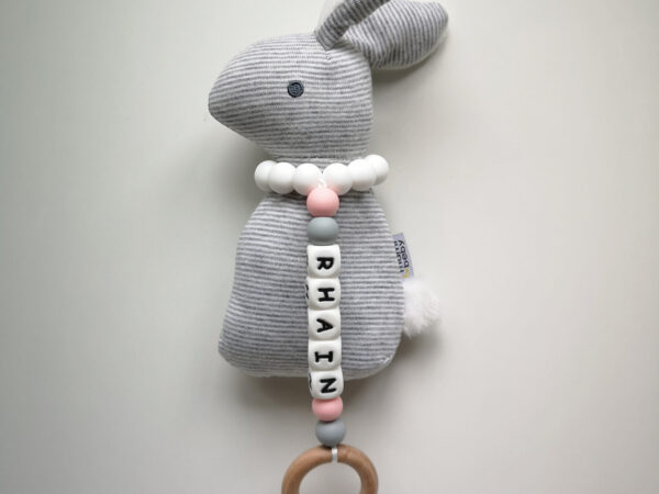 Personalized Bunny Squeak Soft Toy - Blush