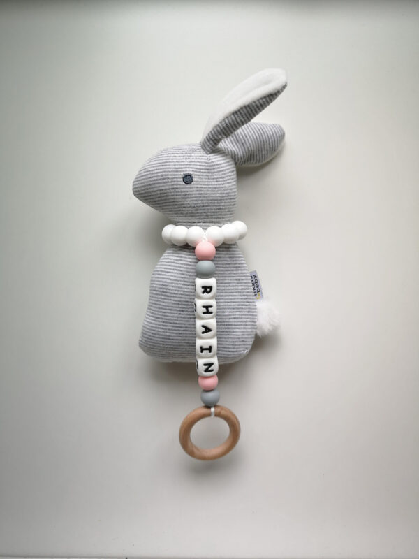 Personalized Bunny Squeak Soft Toy - Blush