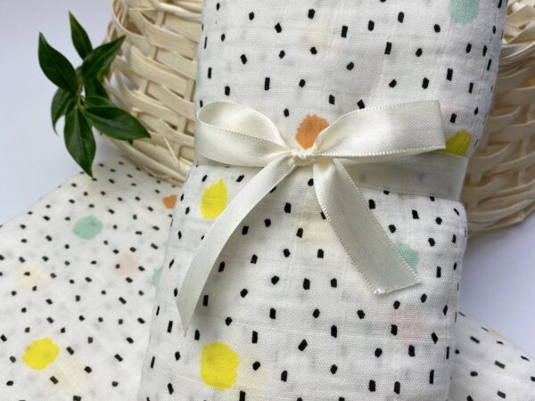 Muslin Baby Swaddle - Dots