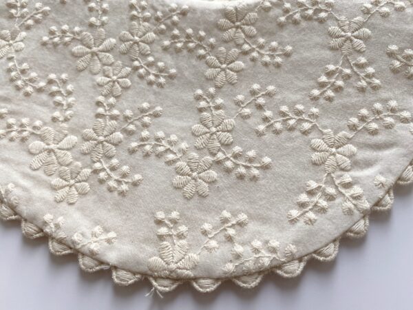 Cotton Bib - Embroidered Flowers
